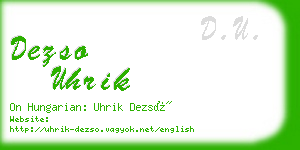 dezso uhrik business card